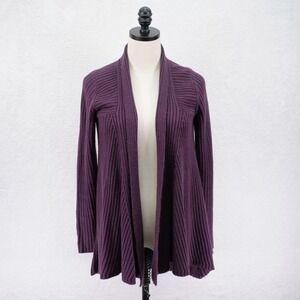 New York & Company Purple Medium Knit Open Cardigan Sweater Acrylic Made In Chin